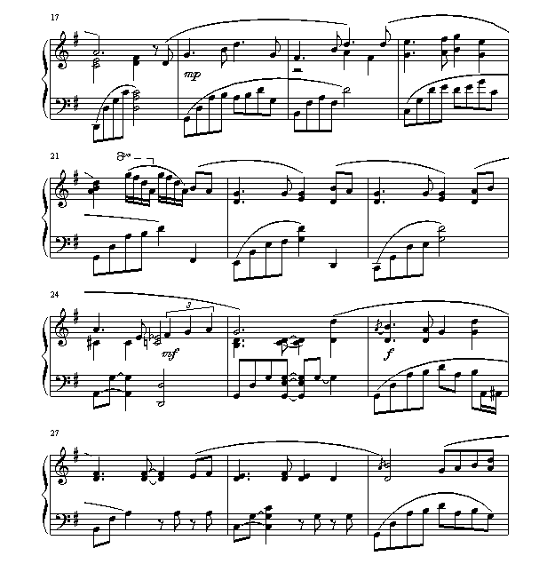 月亮代表我的心-钢琴谱(钢琴曲)-邓丽君2