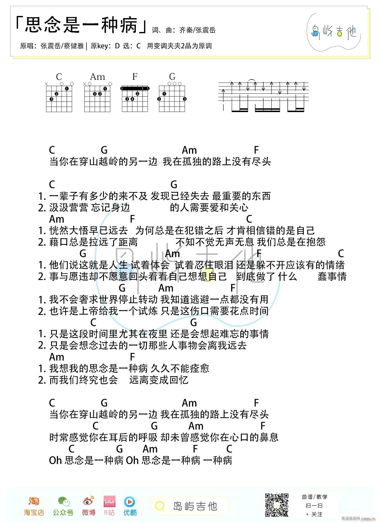 思念是一种病 （ C调 ）_张震岳2