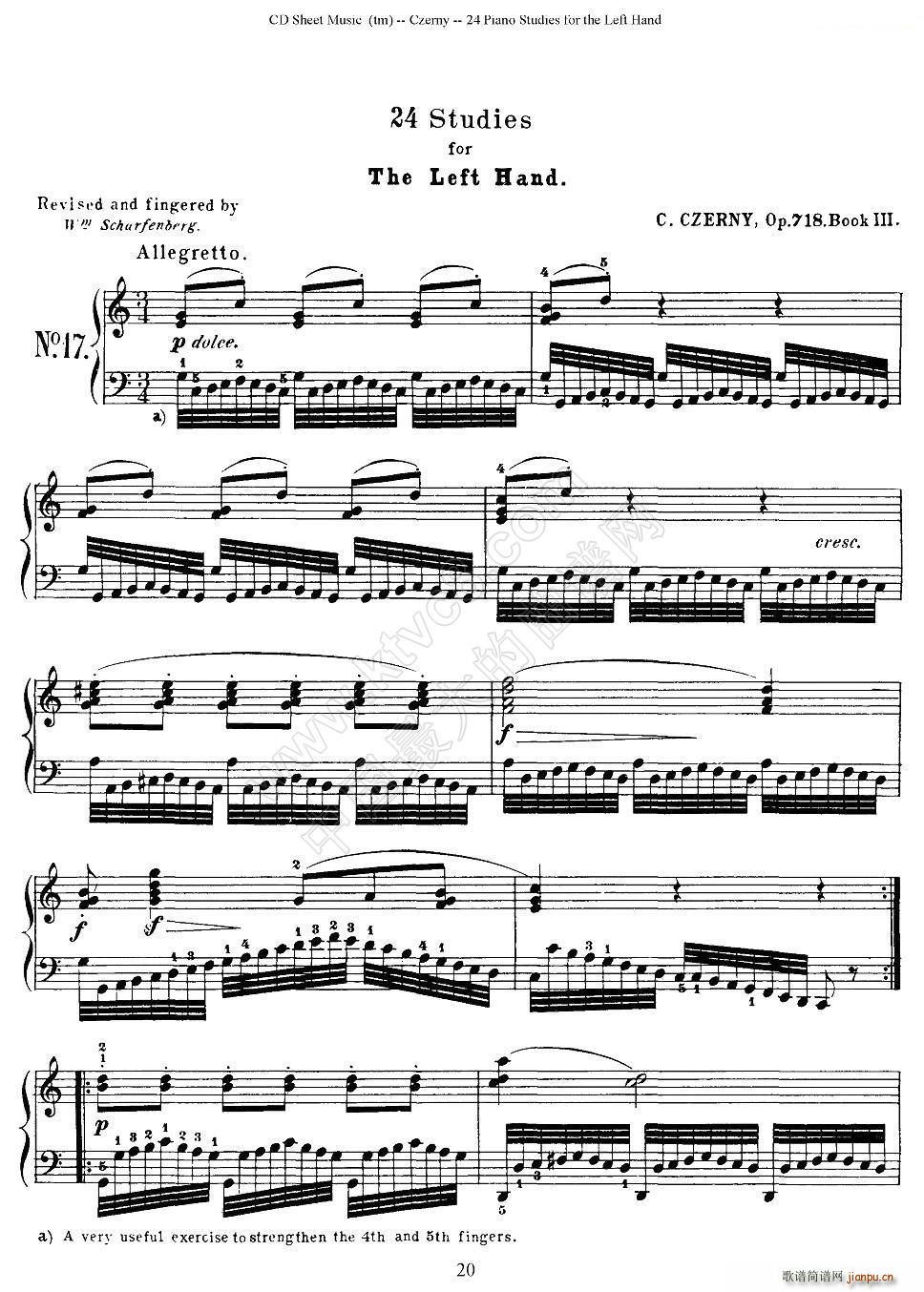 Czerny - 24 Piano Studie（17―24）（车尔尼 - 24首钢琴练习曲）1