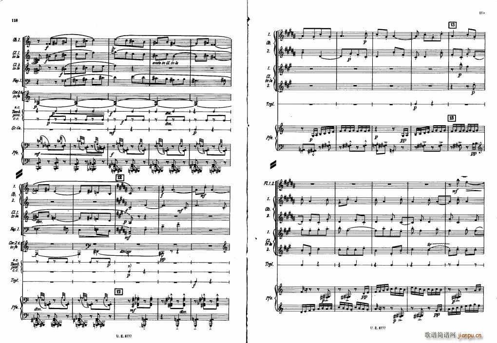 Bartok SZ 83 Piano Concerto No1 Full Score 二19