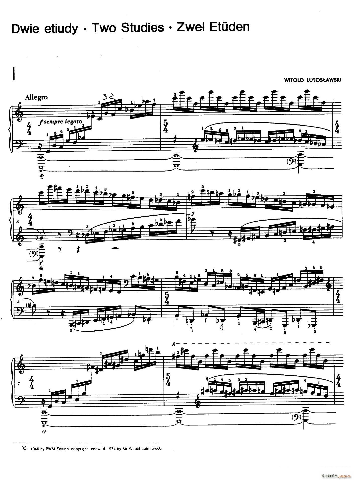 Two Studies(2首练习曲 1 快板)1