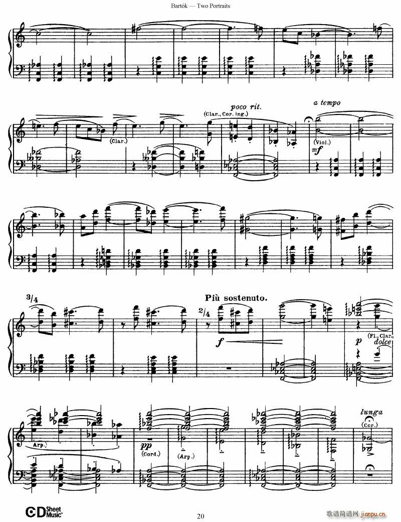 Bartok SZ 37 Two Portraits op 520