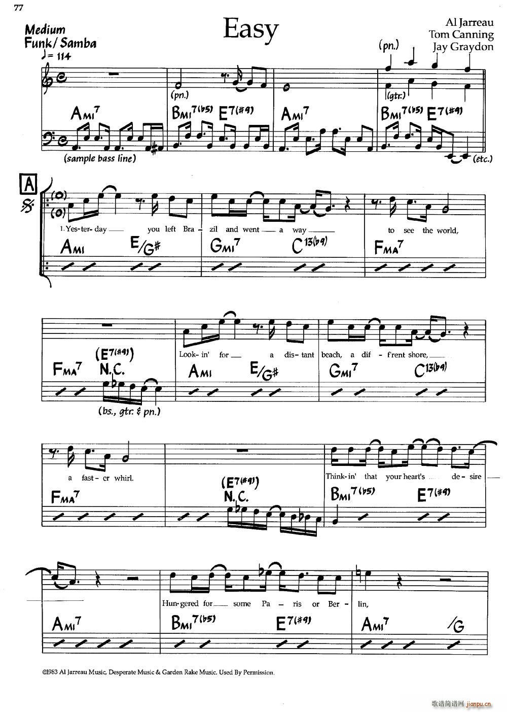 Easy（爵士钢琴曲）1