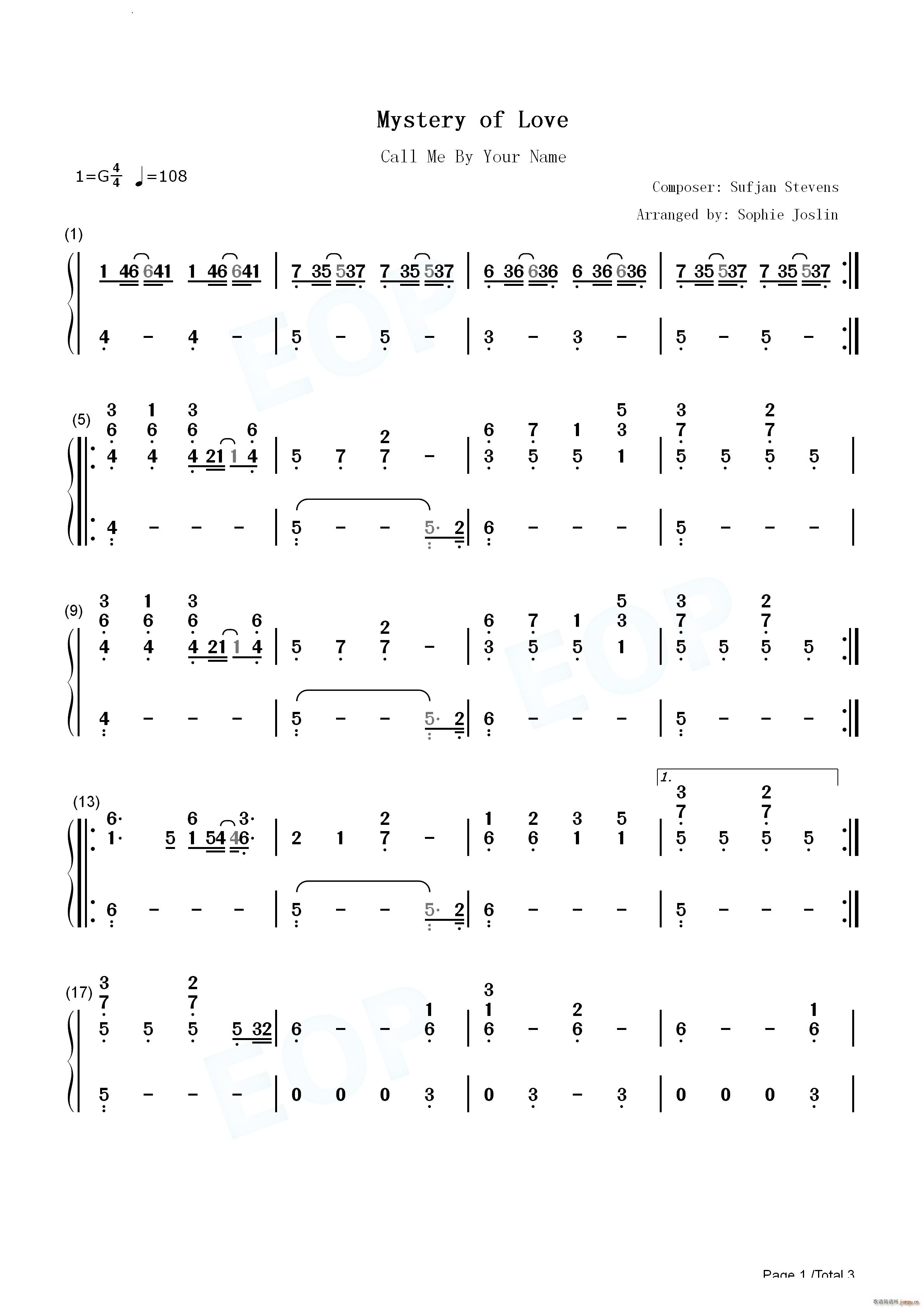Mystery of Love爱的奥秘请以你的名字呼唤我插曲_Sufjan Stevens6