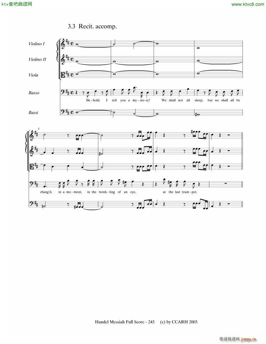 G F Handel Messiah Open Score 七2