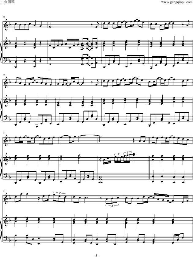 对不起我爱你（降调男版）-钢琴谱(钢琴曲)-中岛美雪5
