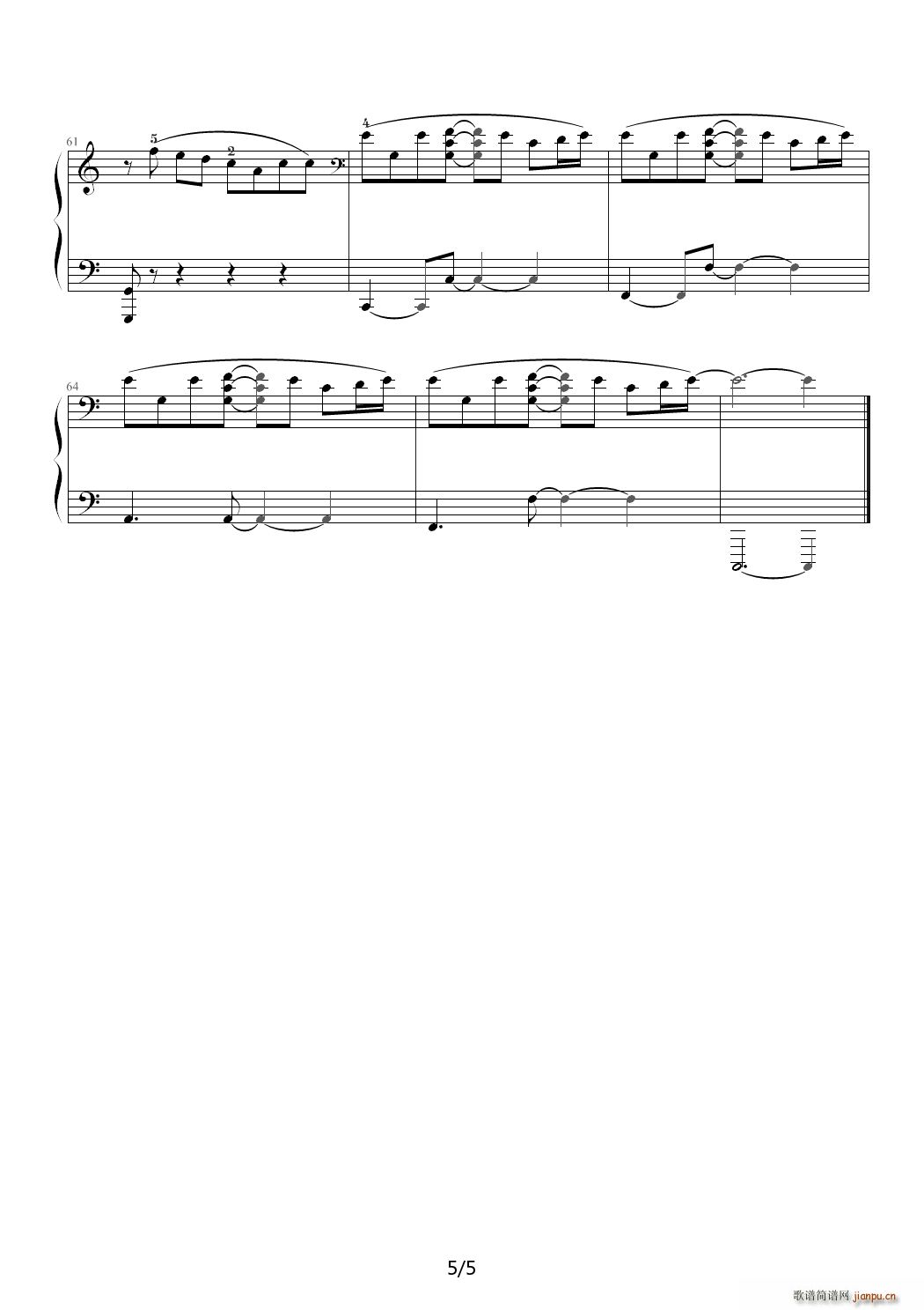 周董的《安静》纯钢琴 指法5