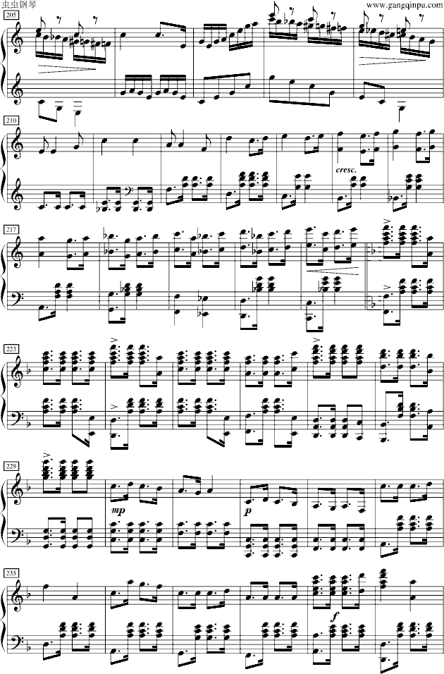 《保卫黄河》钢琴独奏完整版-钢琴谱(钢琴曲)-殷承宗7