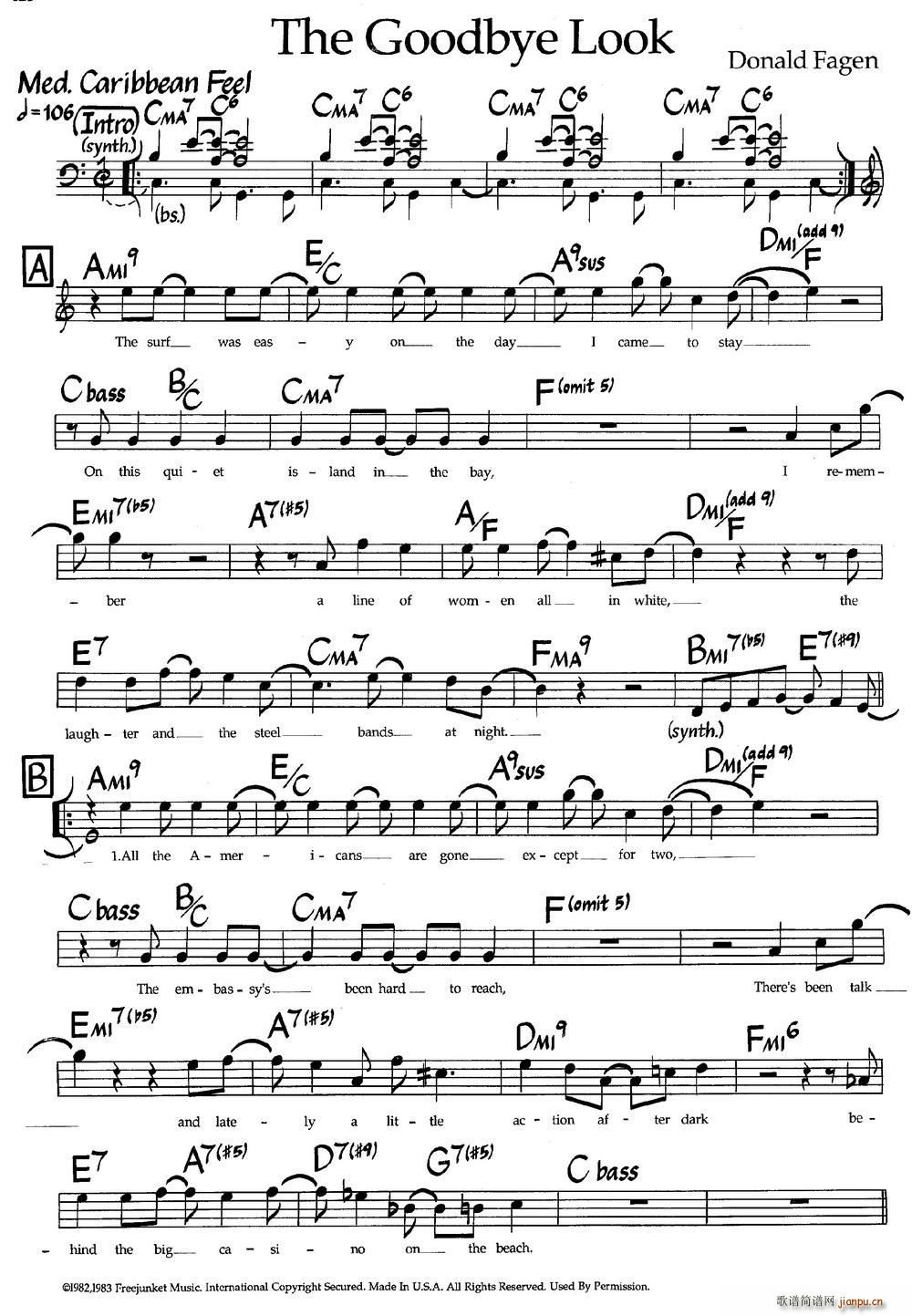 The Goodbye Look(爵士钢琴曲)1
