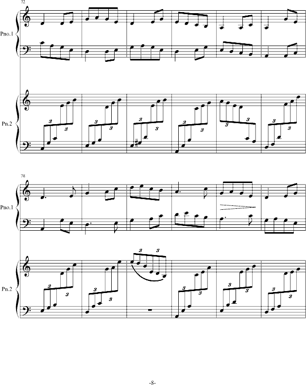 四季歌（双钢琴）-钢琴谱(钢琴曲)-苏婷8