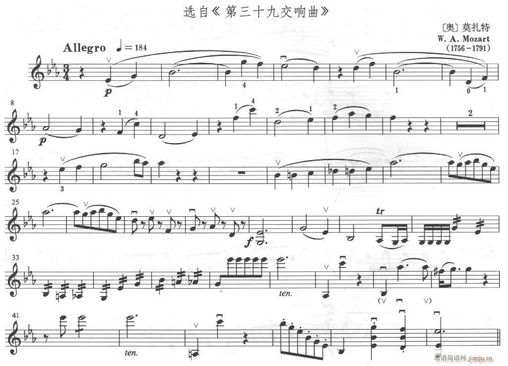 莫扎特《乐队乐曲片段》提琴4