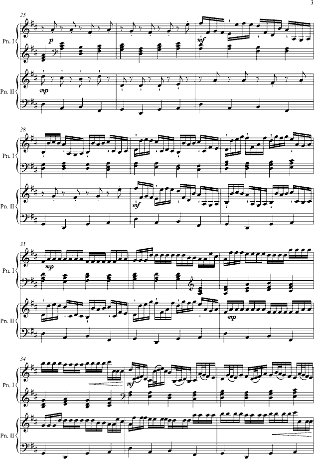 卡农 钢琴二重奏版-钢琴谱(钢琴曲)-帕赫贝尔-Pachelbel3