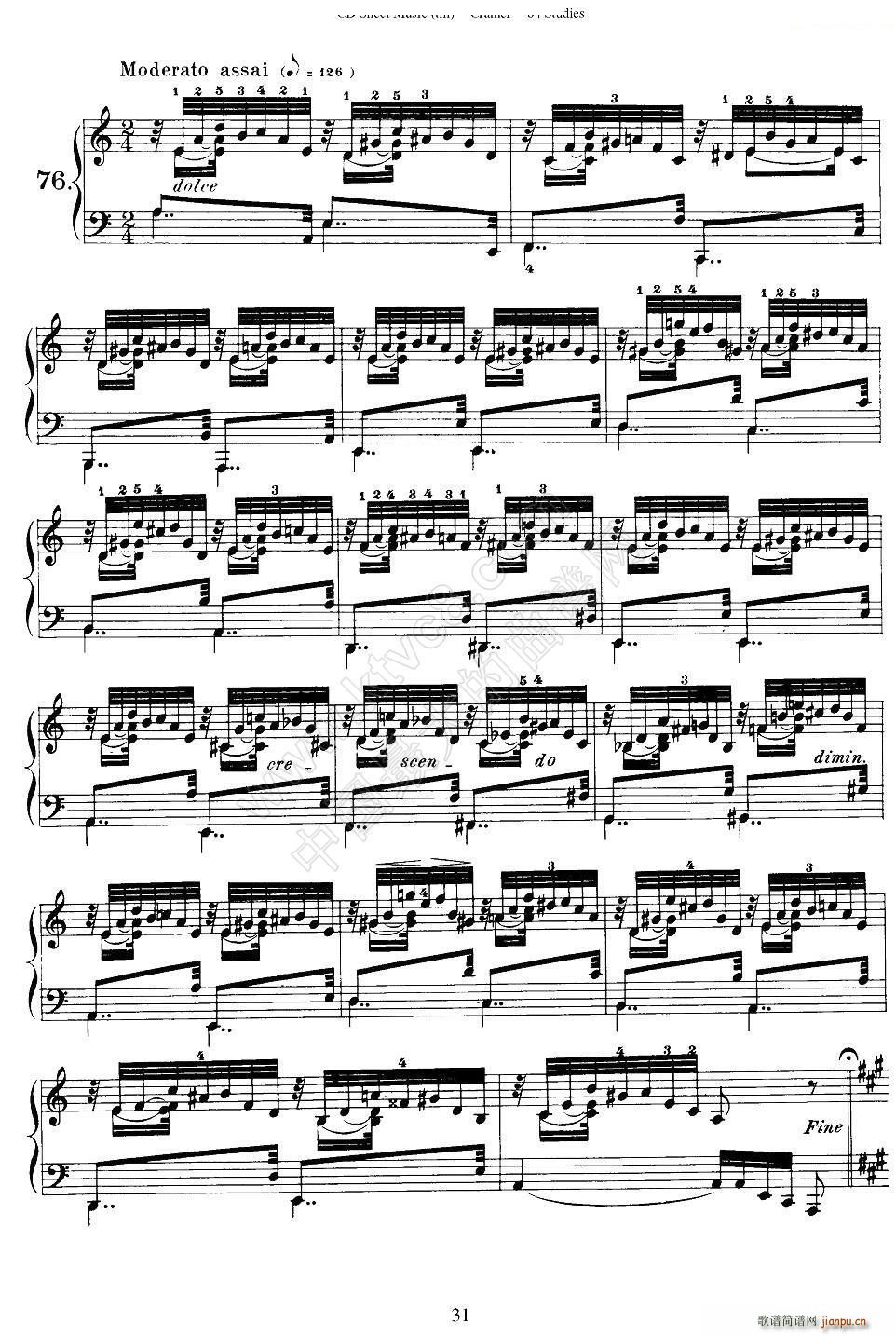 Cramer - 84 exercices（76―80）（克拉莫84首钢琴练习曲）1