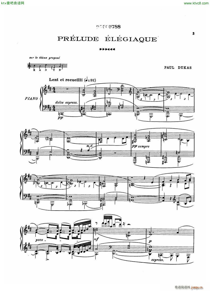 Dukas Prelude Elegiaque1