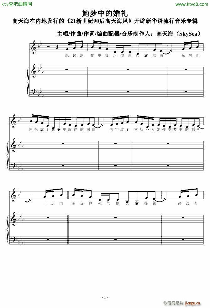 她梦中的婚礼 开辟新华语流行音乐专辑_高天海 Skysea1