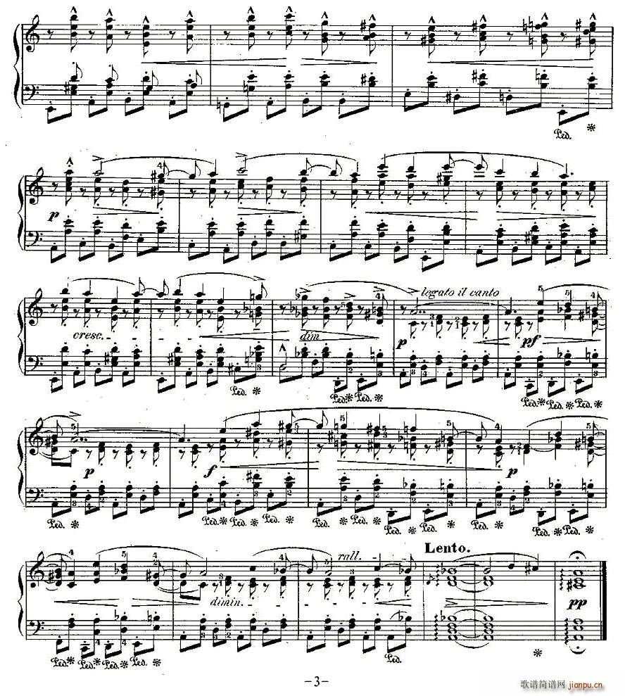 肖邦钢琴练习曲，Op.25之四3