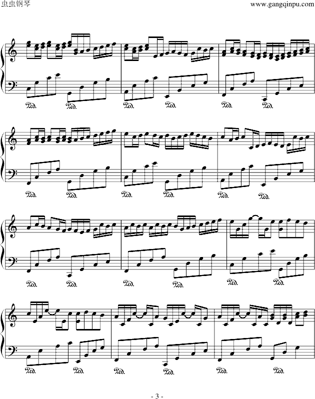 卡农-我的野蛮女友-钢琴谱(钢琴曲)-帕赫贝尔-Pachelbel3