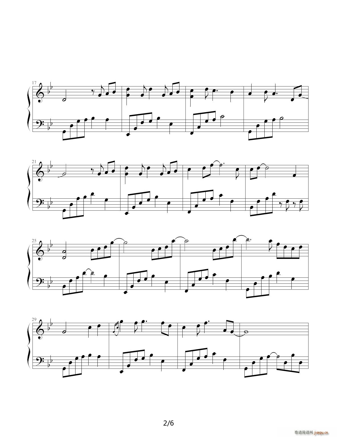 夜的钢琴曲（花的微笑 石进） 降B调2
