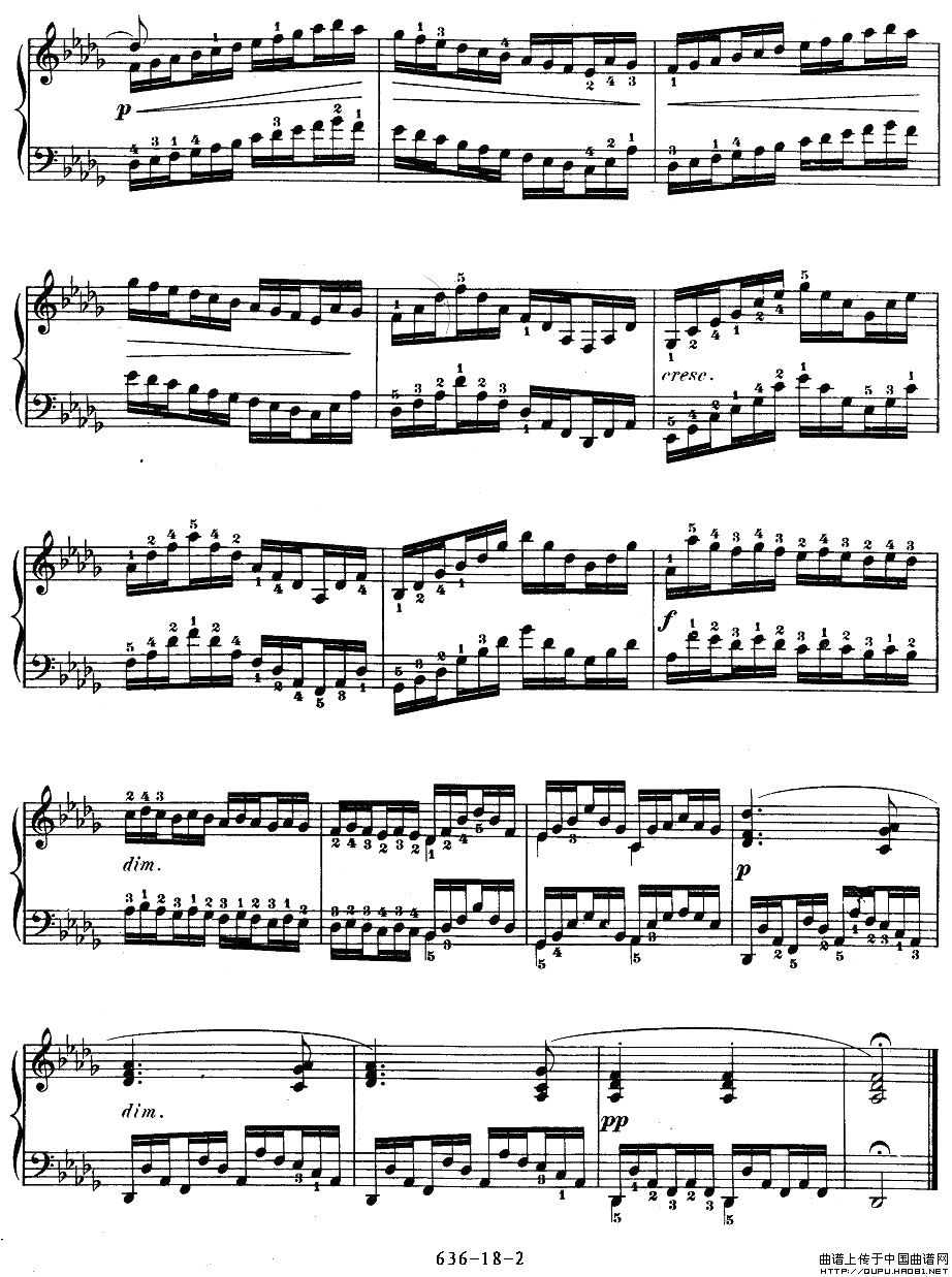 《车尔尼钢琴手指灵巧初步练习曲》OP.636-182