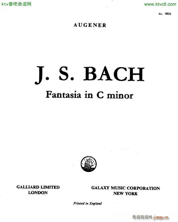 Bach JS BWV 906 Fantasia in C minor pf1