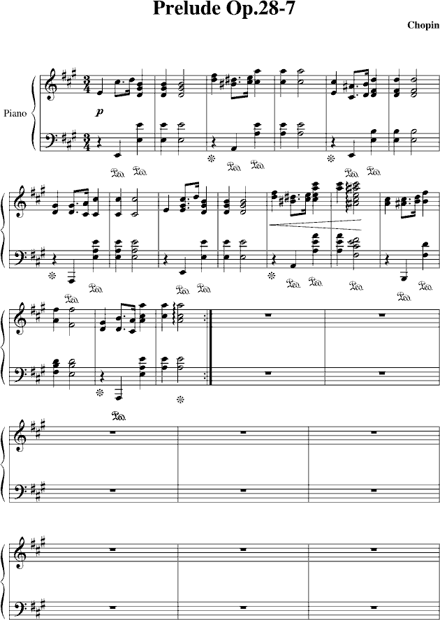 第七前奏曲-钢琴谱(钢琴曲)-肖邦-chopin1