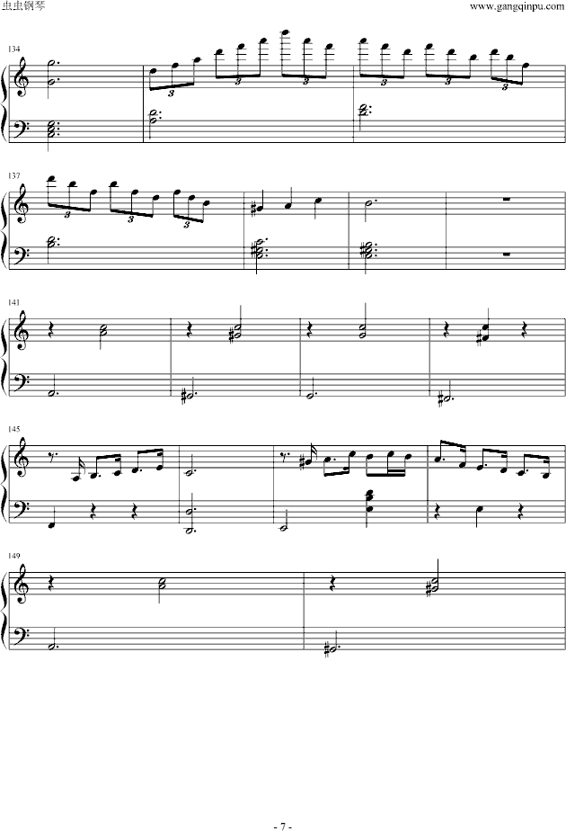 我的快乐-[命中注定我�勰�]插曲-钢琴谱(钢琴曲)-锦绣二重唱7