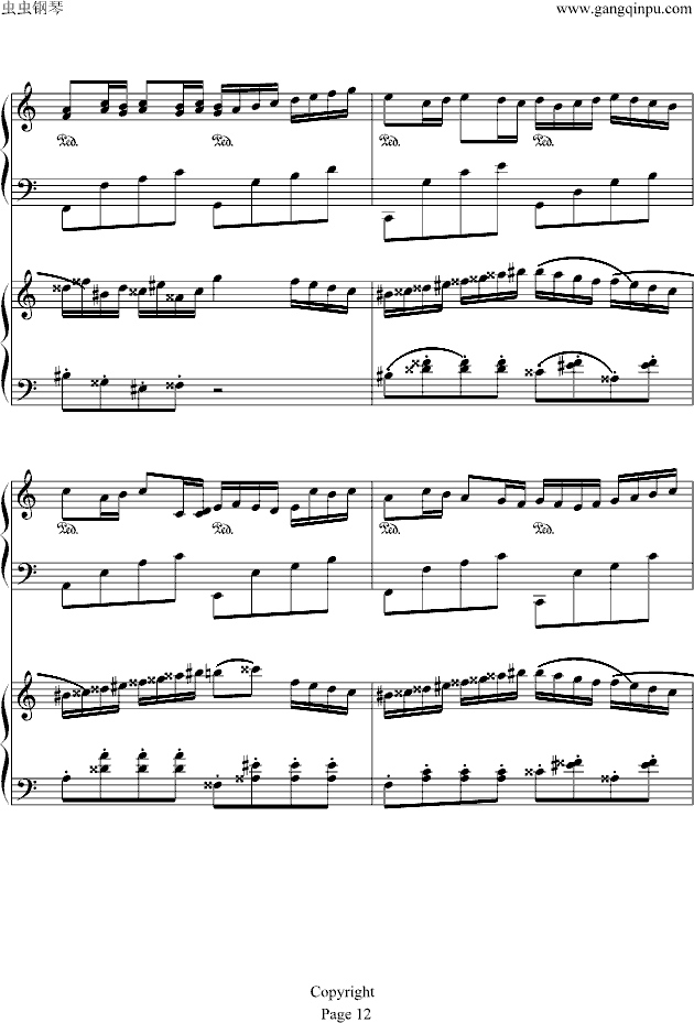 土耳其进行曲――卡农-钢琴谱(钢琴曲)-帕赫贝尔-Pachelbel12