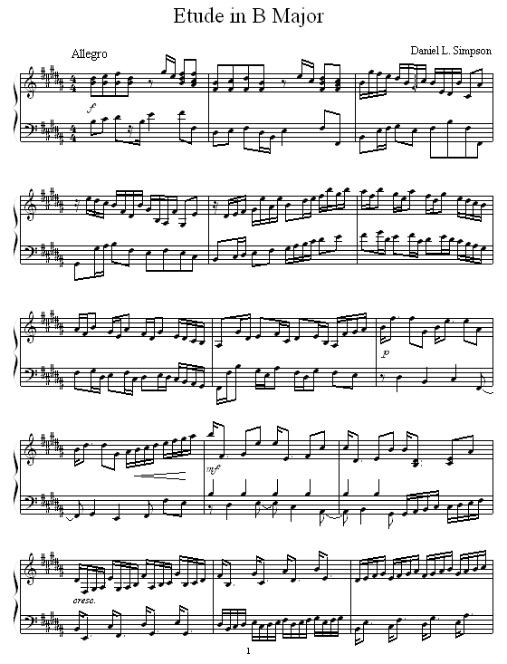 Etude in B Major1