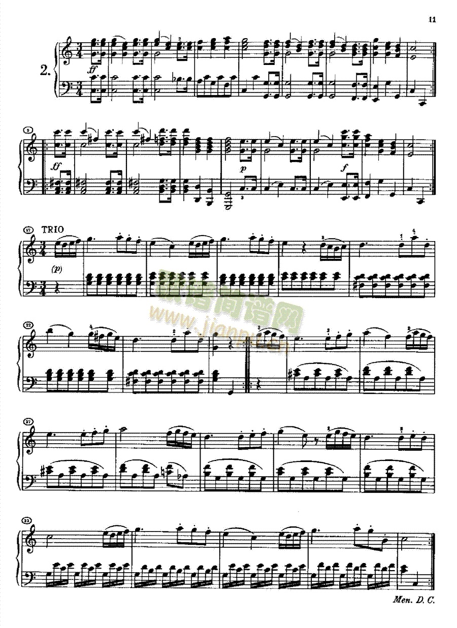 20首小步舞曲(1813年创作) 键盘类 钢琴2