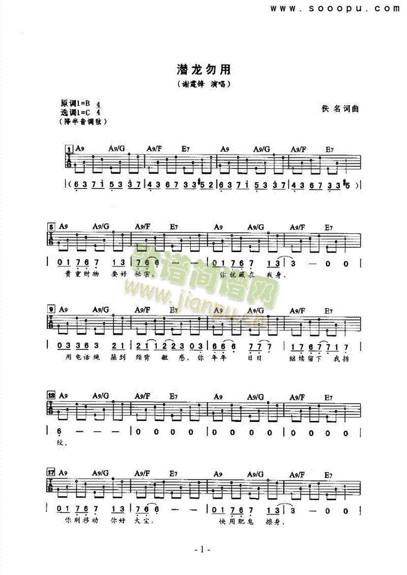 潜龙勿用 吉他类 流行1