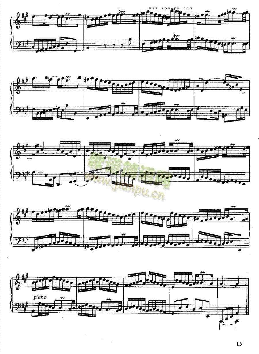 六首英国组曲 键盘类 钢琴14