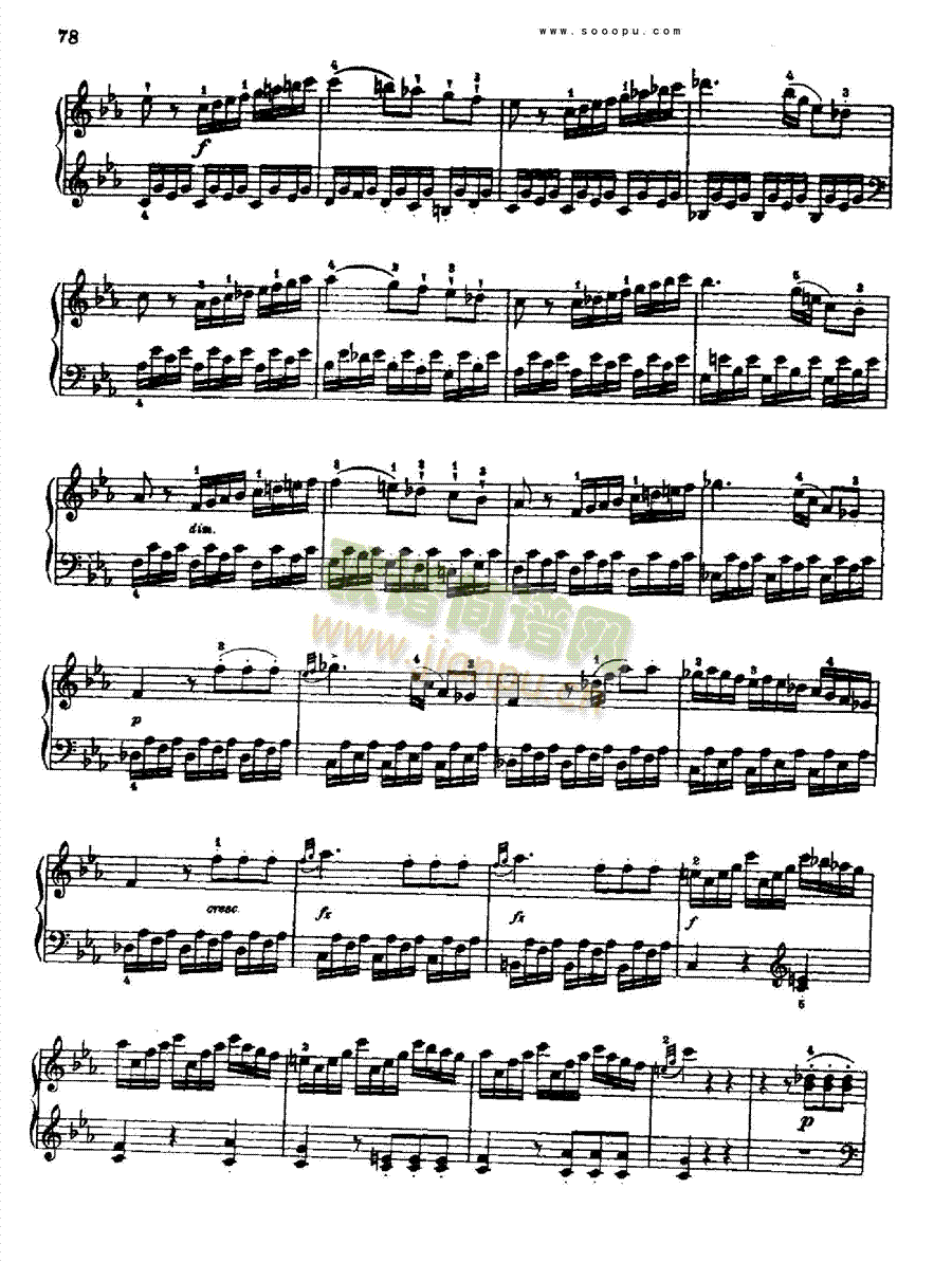 奏鸣曲九为冯.根青格夫人而作1789-1790 键盘类 钢琴4