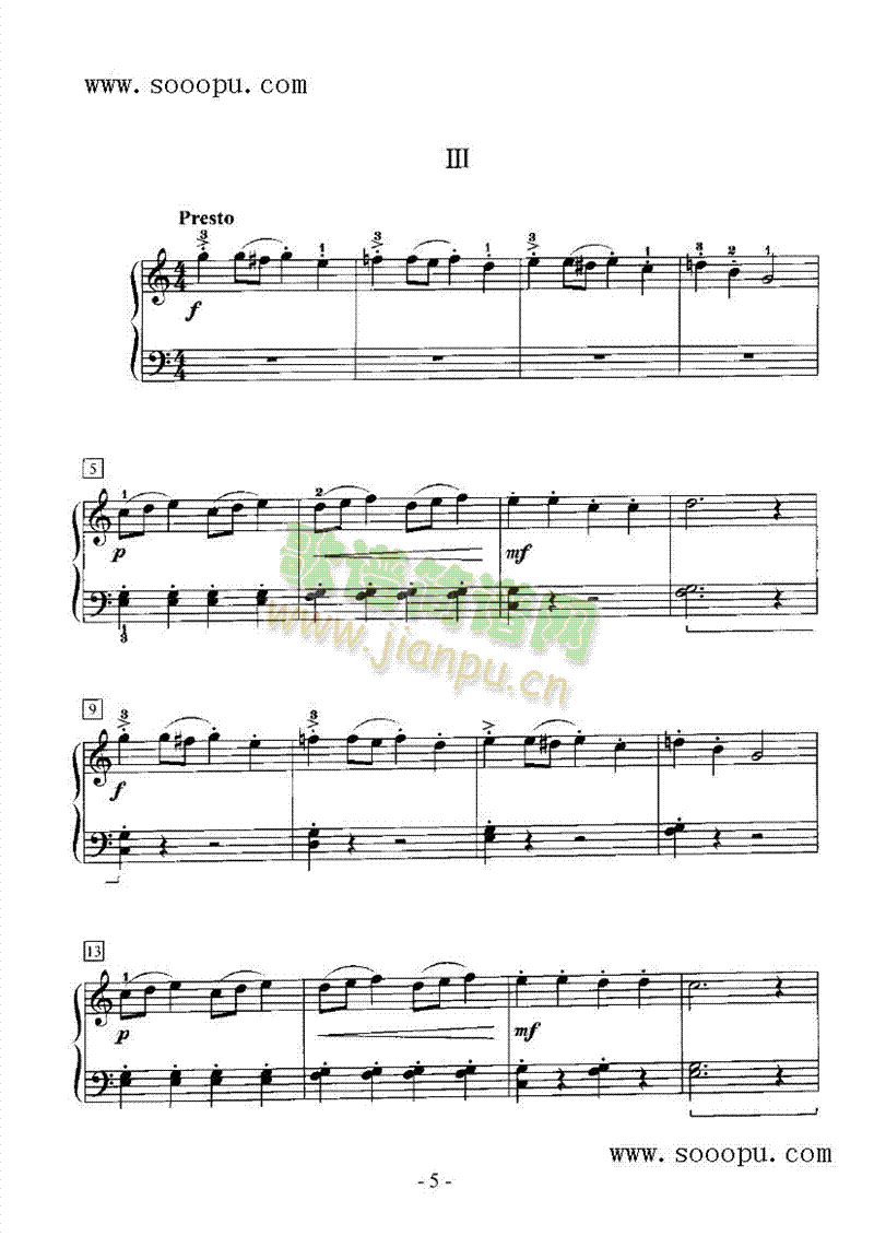 古典小奏鸣曲 键盘类 钢琴5