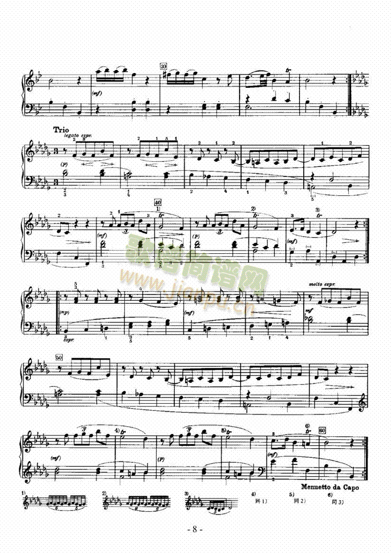 降B大调奏鸣曲(帕蒂塔) 键盘类 钢琴8