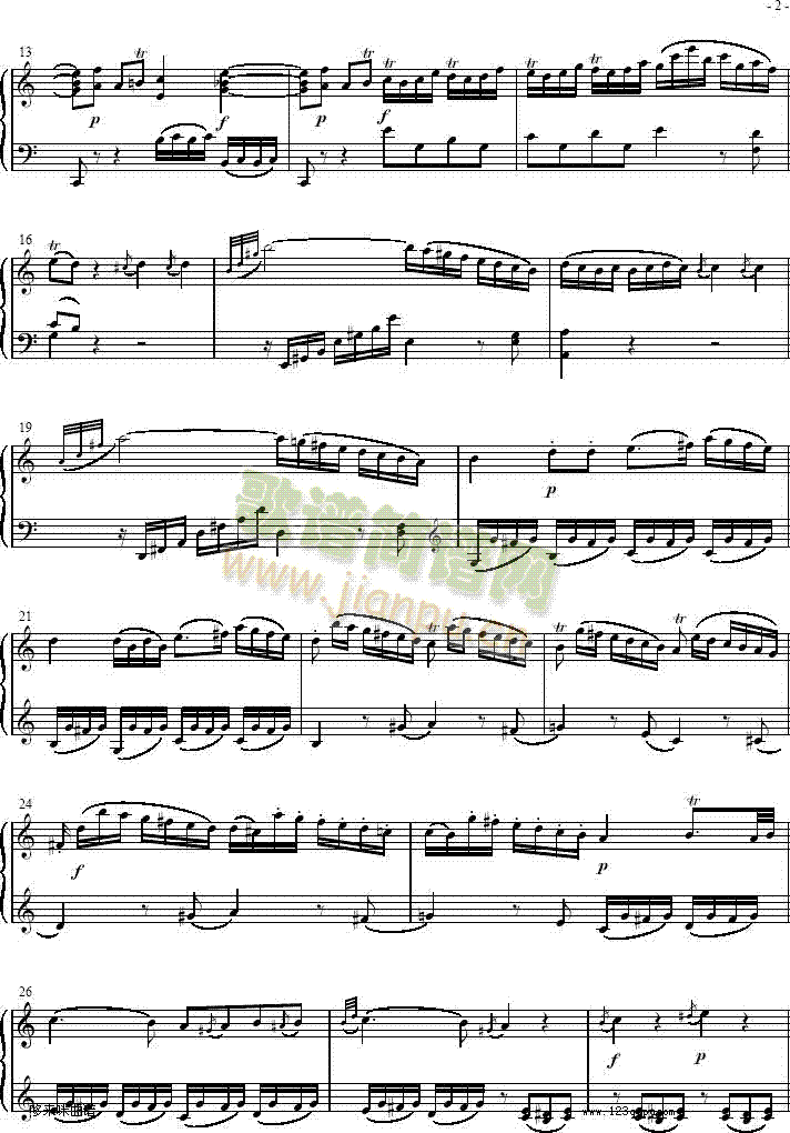 奏鸣曲 Sonatas K279   Mvt.1-莫扎特2