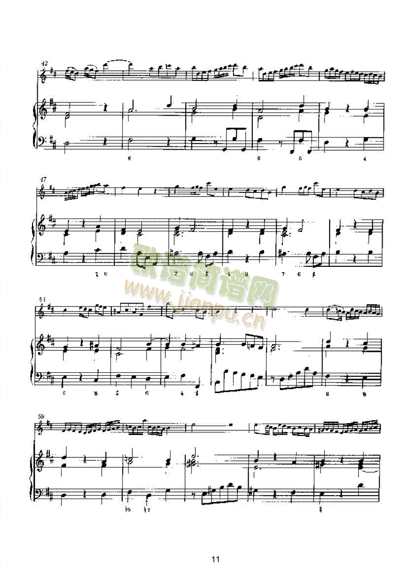D大调第六奏鸣曲（钢伴） 管乐类 长笛11