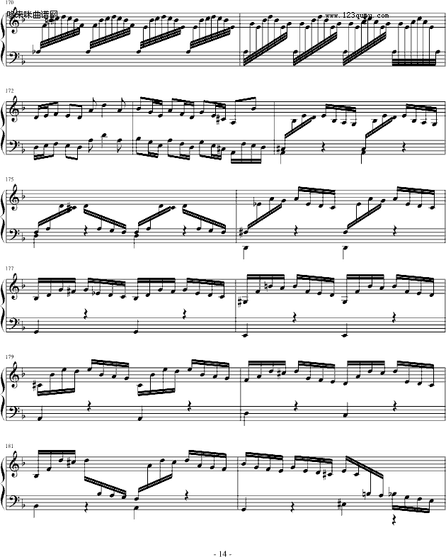 巴赫第一键盘（钢琴）乐协奏曲（第一乐章）-巴赫14