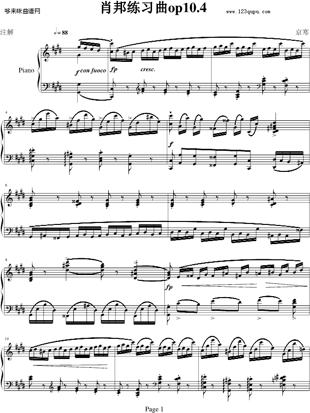 肖邦练习曲op10.4-肖邦1