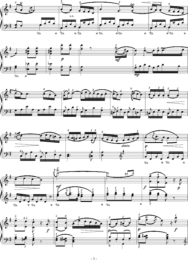 D大调奏鸣曲K.311第二乐章3