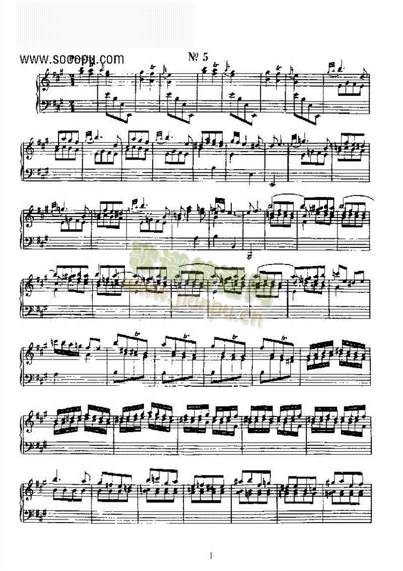 二十首经典奏鸣曲第五首 键盘类 钢琴1