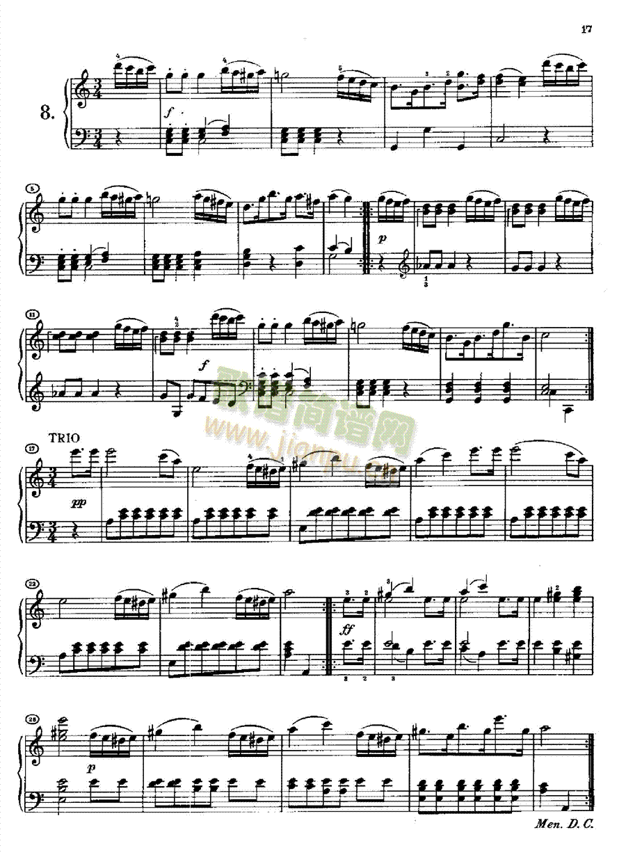20首小步舞曲(1813年创作) 键盘类 钢琴8