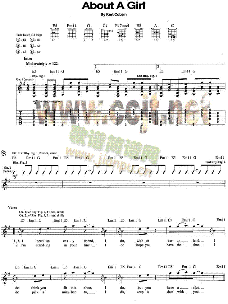 About a girl-Nirvana(吉他谱)1