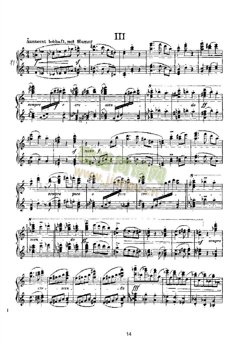 滑稽曲六首op.58（四手联弹） 键盘类 钢琴14