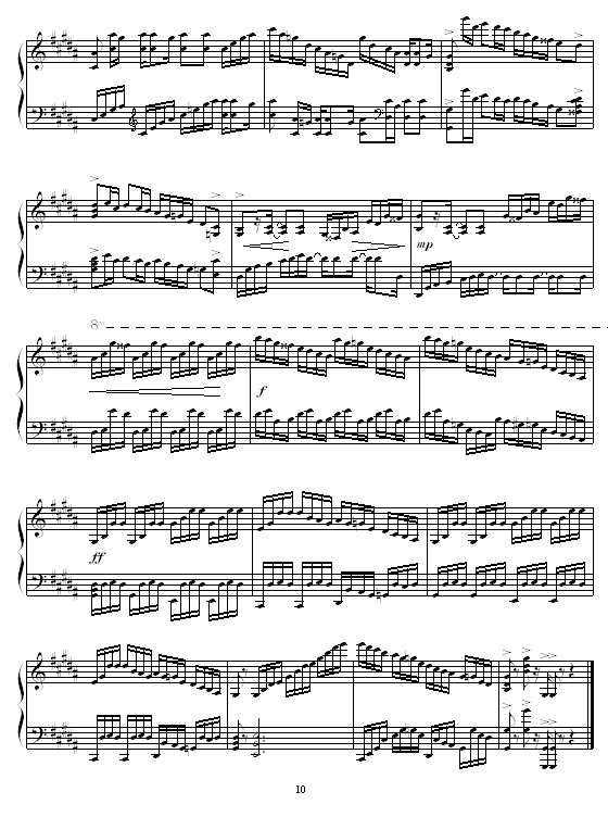 B大调练习曲10