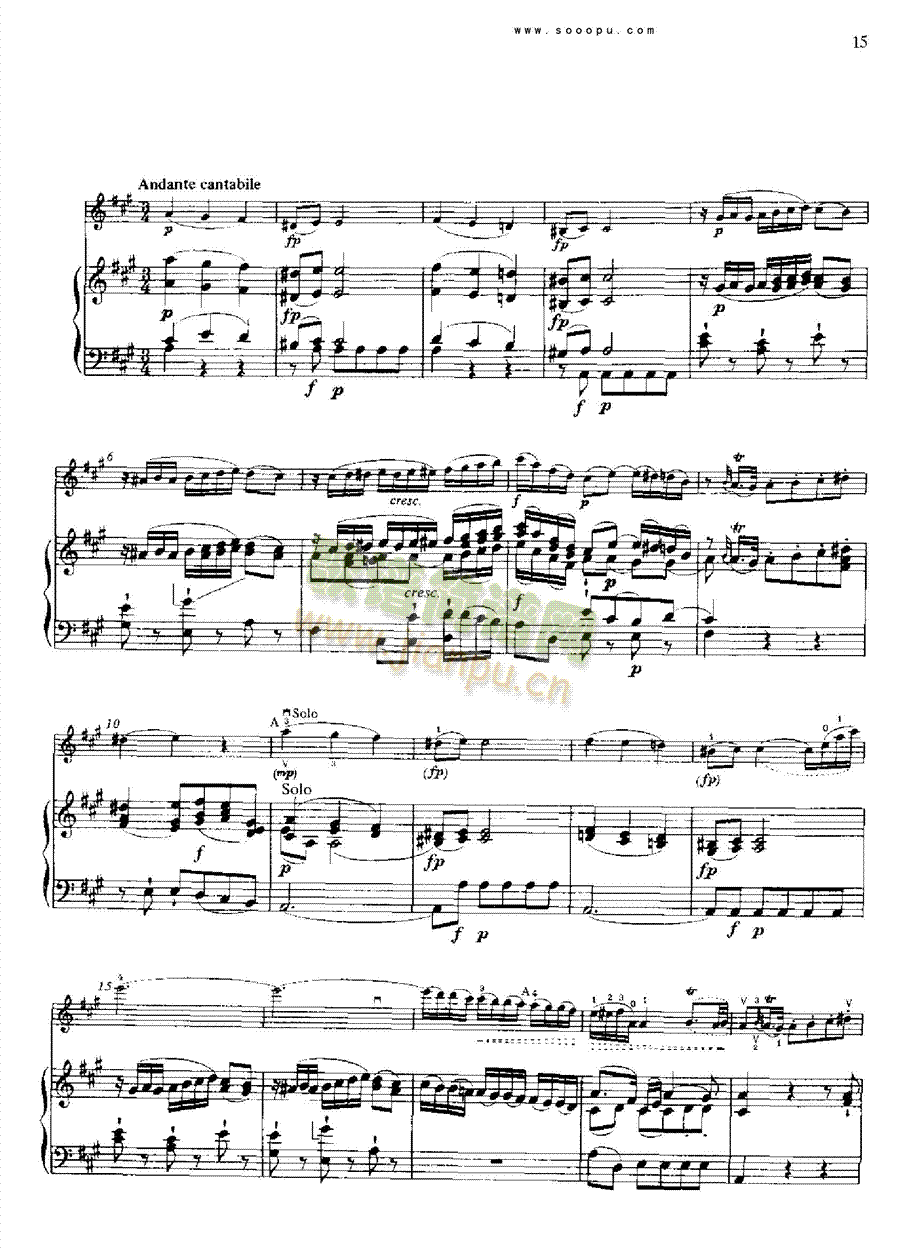 D大调第四小提琴协奏曲 KV218 键盘类 钢琴14