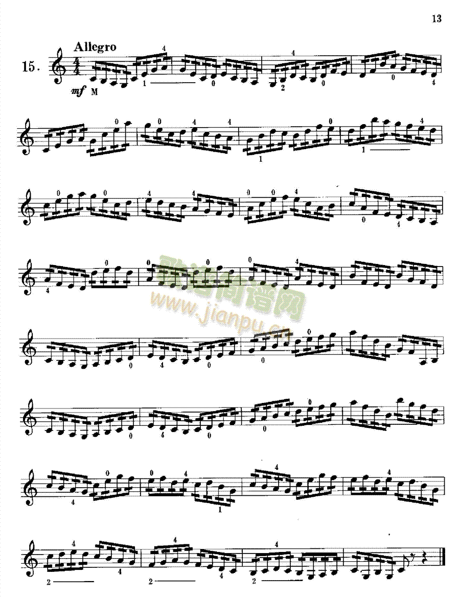 沃尔法特小提琴练习曲60首作品第45号 弦乐类 小提琴13