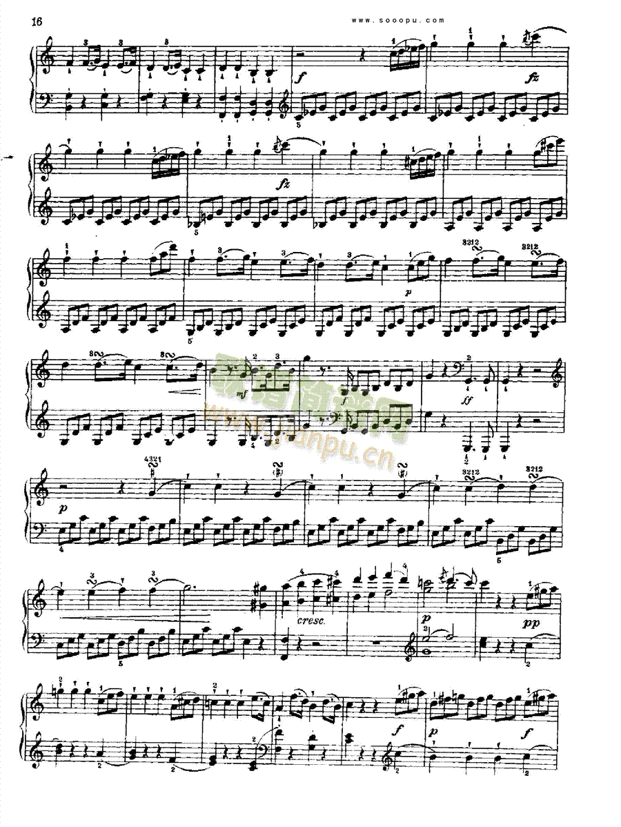 奏鸣曲二(献给奥恩布鲁格的姐妹们) 键盘类 钢琴5