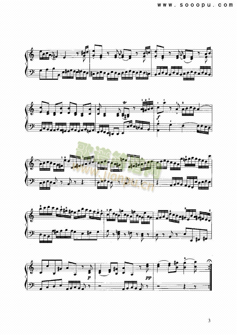 小奏鸣曲第3号 键盘类 手风琴3
