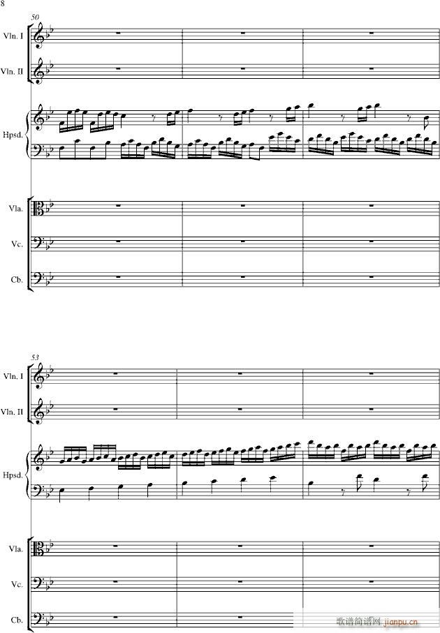 羽管键琴协奏曲 第一乐章 不太快的快板_亨德尔8