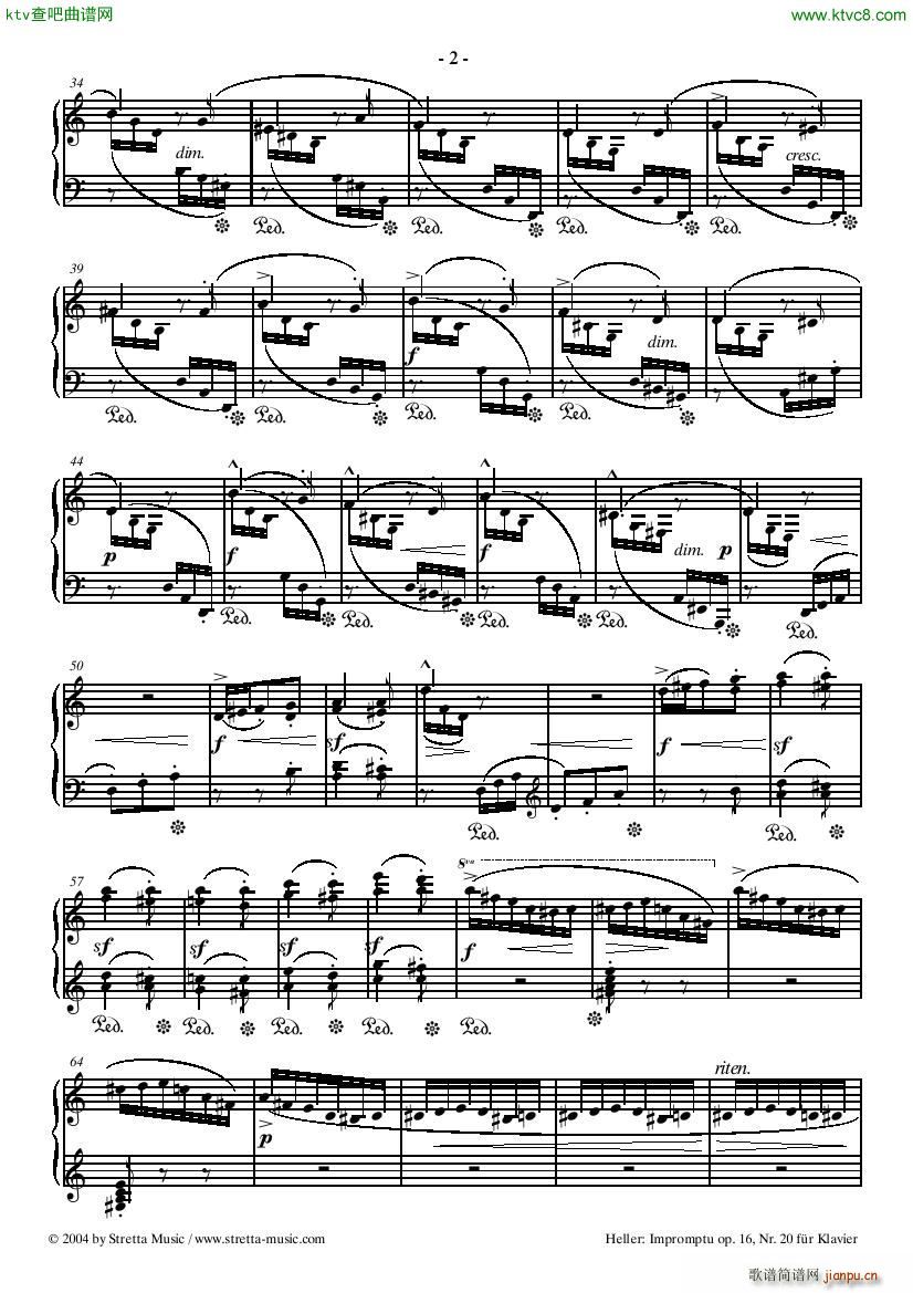 PIANO SHEET MUSIC heller impromtu2